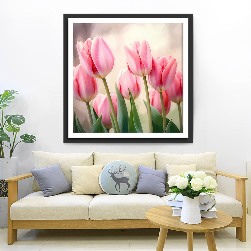 Rosa Tulpen Diamond Painting