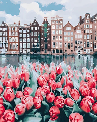 Rosa Tulpen in Amsterdam Diamond Painting