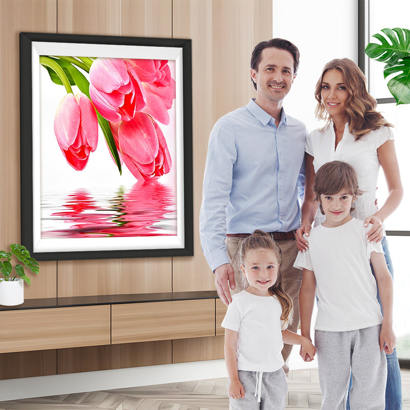 Rosa Tulpen und Spiegelbild Diamond Painting