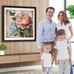 Rosa und blaue Pfingstrosen Diamond Painting