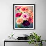 Rosa und rote Chrysanthemen Diamond Painting
