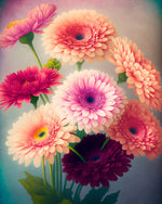 Rosa und rote Chrysanthemen Diamond Painting