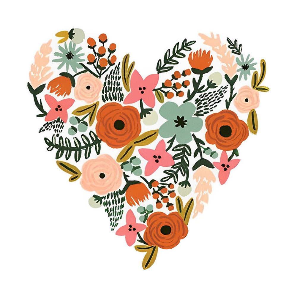 Rosa und rotes Mohnherz Diamond Painting