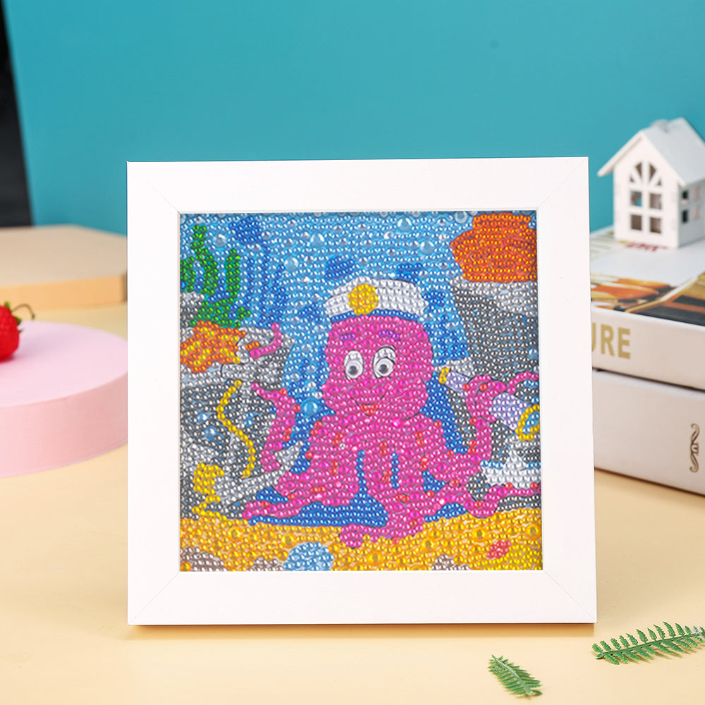 Rosaroter Baby-Oktopus Mini-Kristallpünktchen Diamond Painting