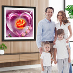 Rose im rosa Herzen Diamond Painting