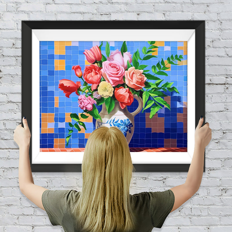Rosen in Porzellanvase Diamond Painting