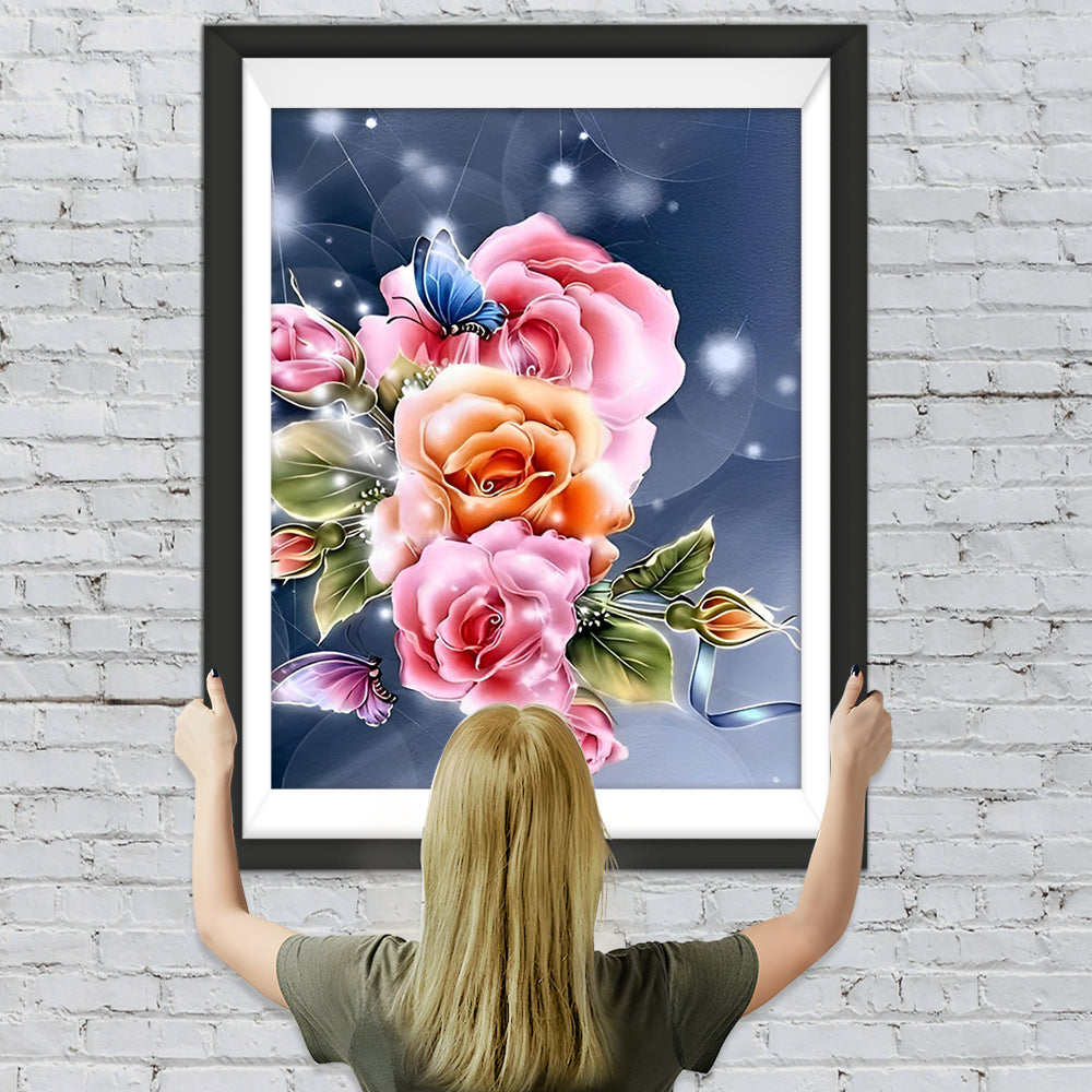 Rosen Schmetterlinge Diamond Painting