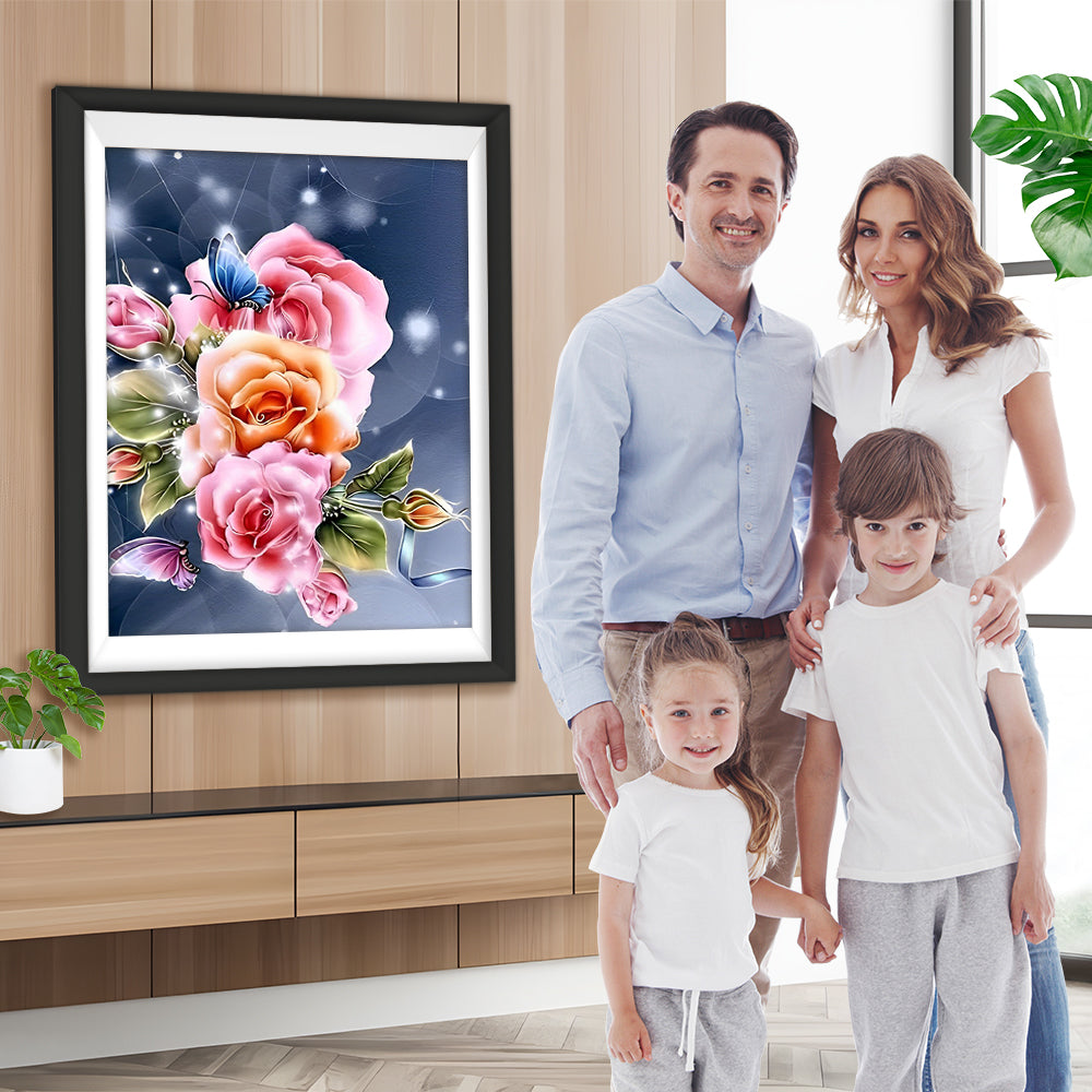 Rosen Schmetterlinge Diamond Painting