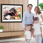 Rosen und Hund Diamond Painting