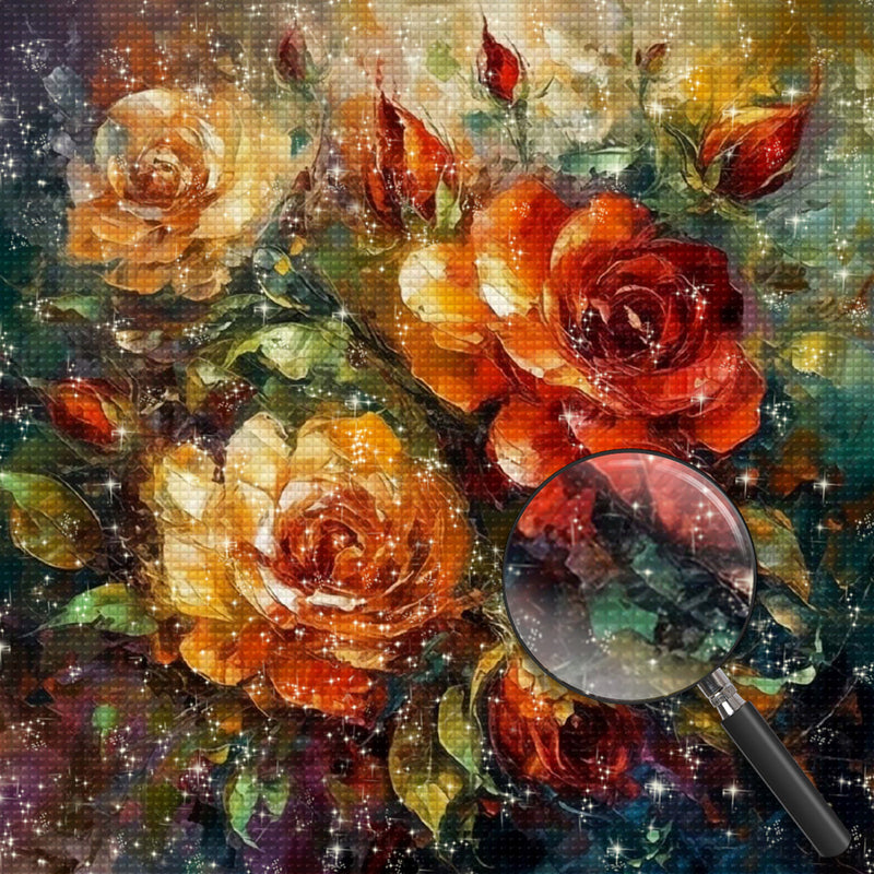 Rosen und Knospen Diamond Painting