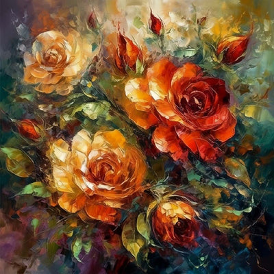 Rosen und Knospen Diamond Painting