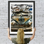 Rostiger blauer Minibus Diamond Painting