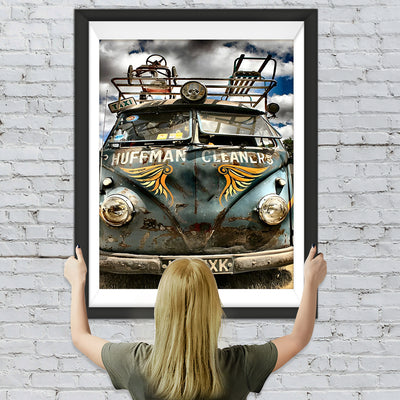 Rostiger blauer Minibus Diamond Painting