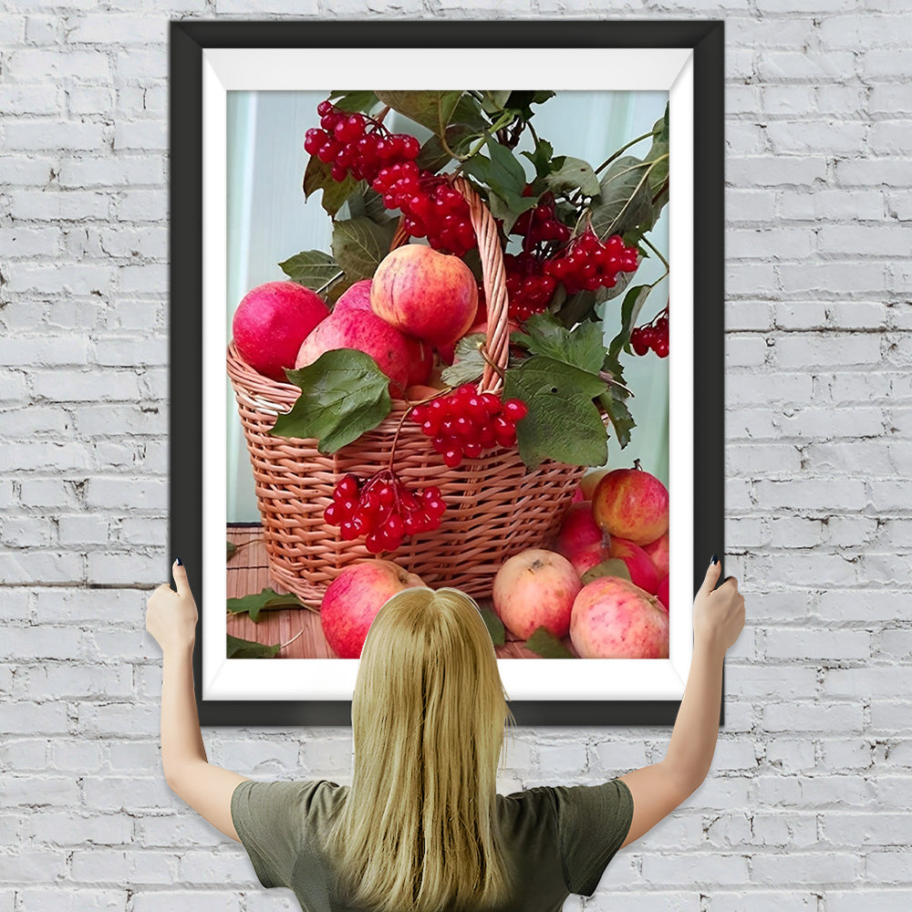 Rote Äpfel im Korb Diamond Painting