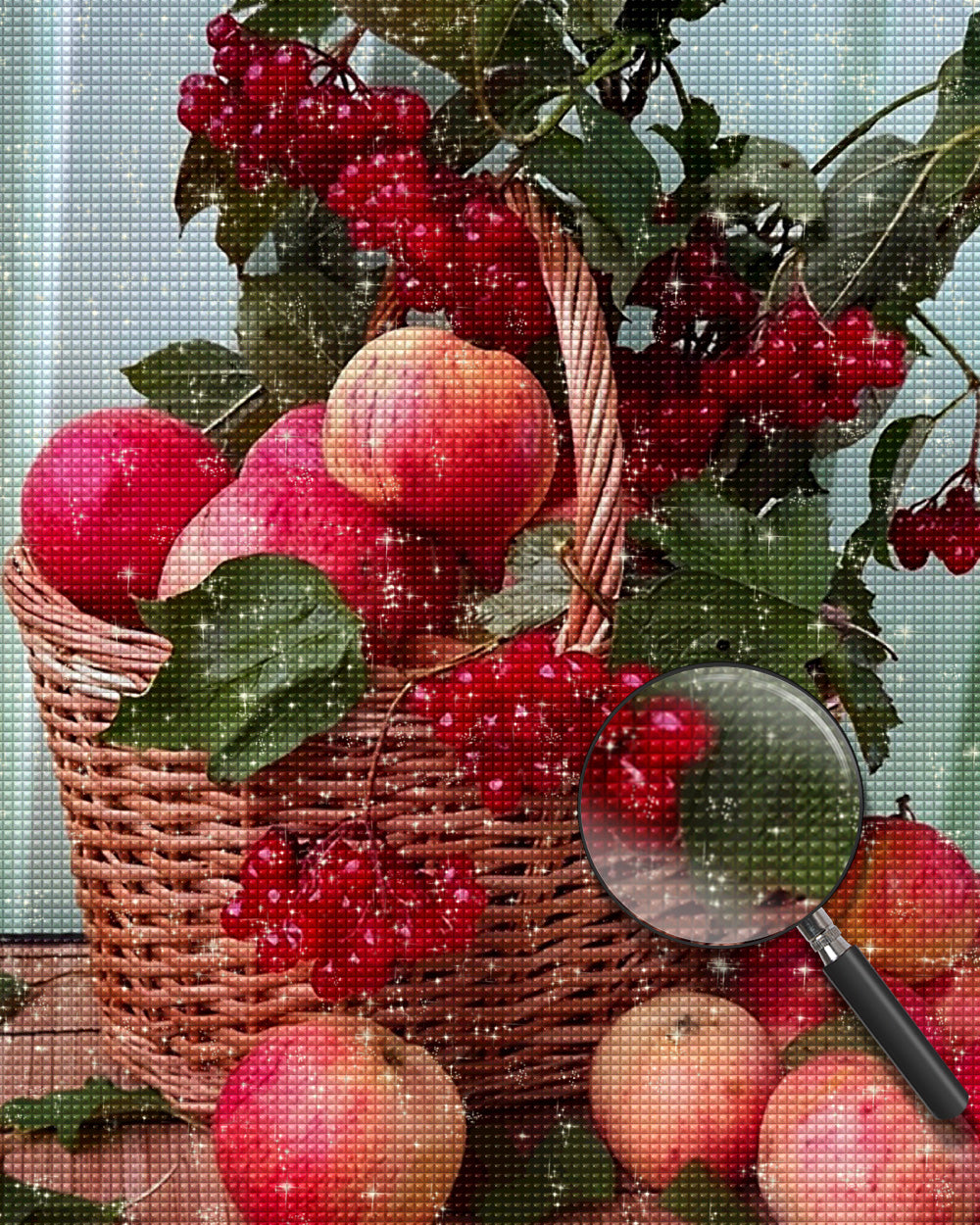 Rote Äpfel im Korb Diamond Painting