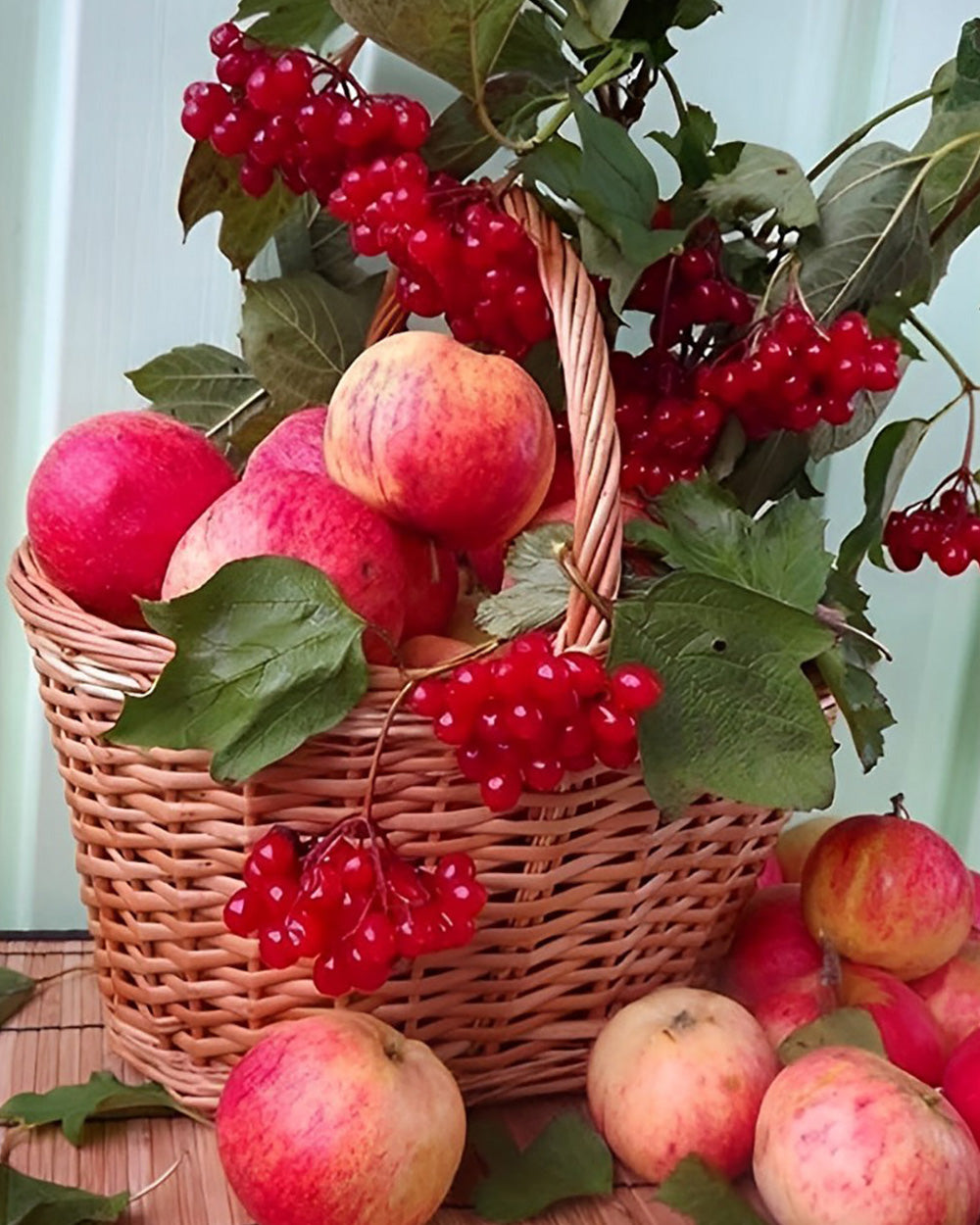Rote Äpfel im Korb Diamond Painting