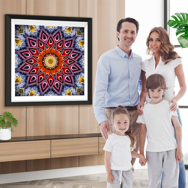 Rote Blume Mandala Diamond Painting