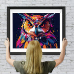 Rote Eule im Dunkeln Diamond Painting