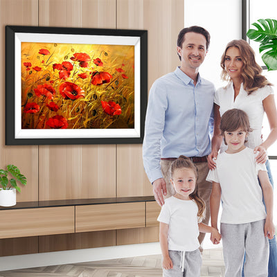 Rote Mohnblumen Diamond Painting