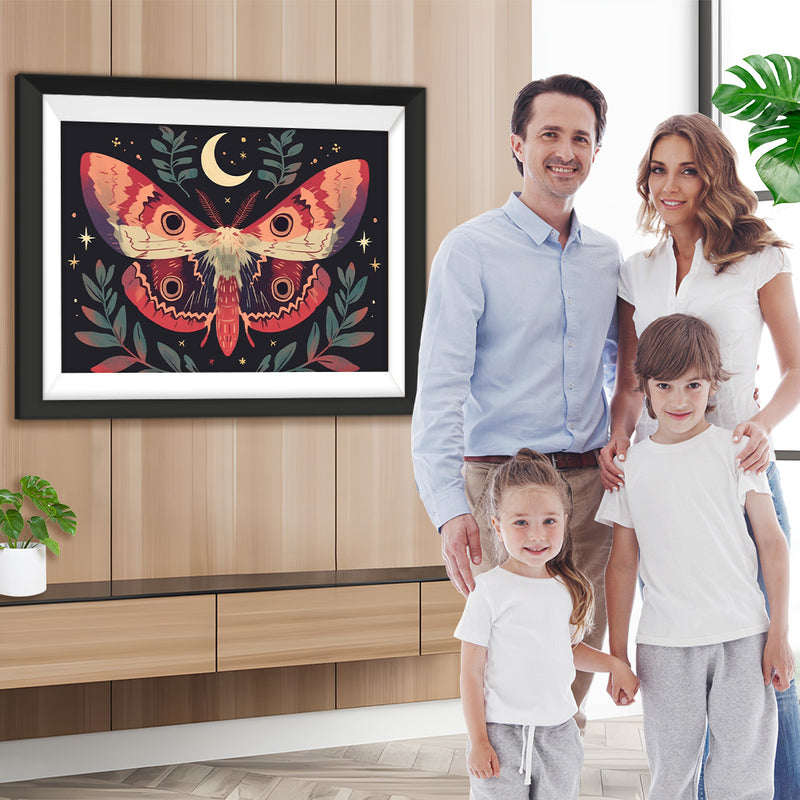 Rote Motte und Mondsichel Diamond Painting