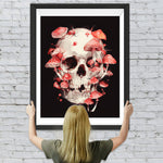 Rote Pilze auf dem Schädel Diamond Painting