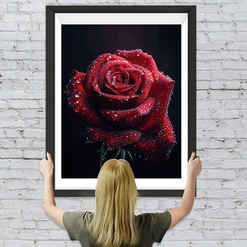 Rote Rose im Dunkeln Diamond Painting