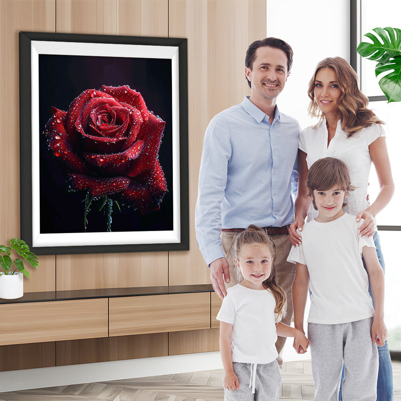 Rote Rose im Dunkeln Diamond Painting
