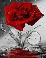 Rote Rose im Wasser Diamond Painting