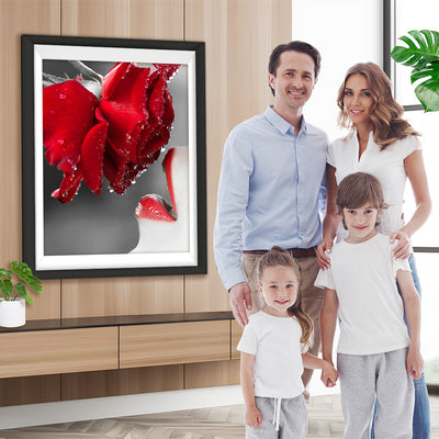 Rote Rose und Lippen Diamond Painting