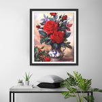 Rote Rosen und Knospen Diamond Painting