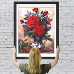 Rote Rosen und Knospen Diamond Painting