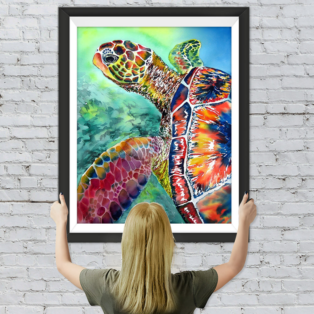 Rote Schildkröte im Meer Diamond Painting