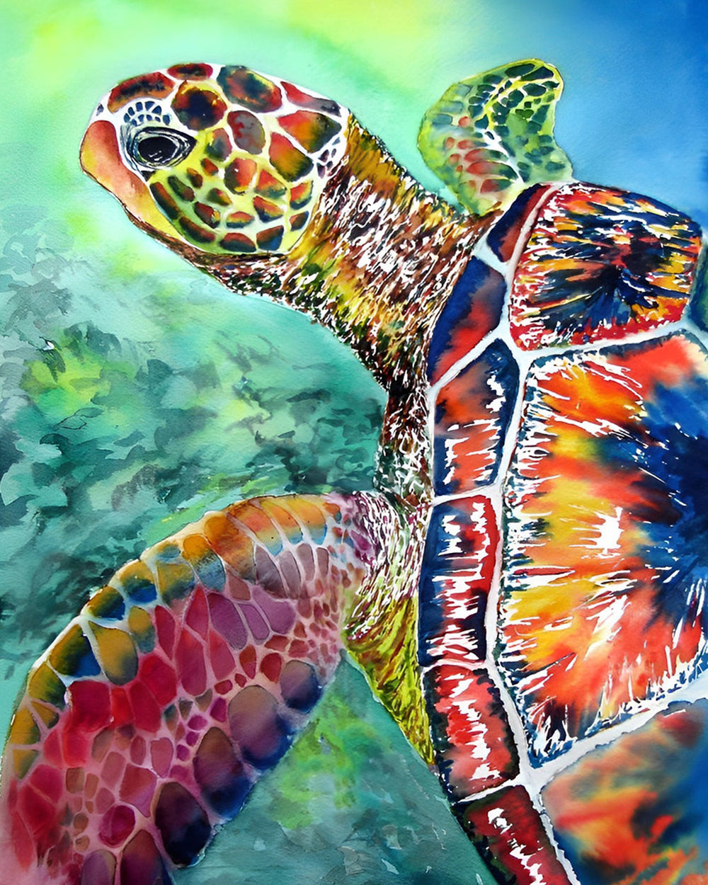 Rote Schildkröte im Meer Diamond Painting