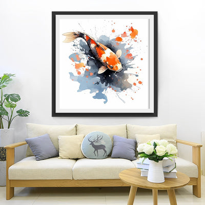 Rote Tinte Koi Diamond Painting