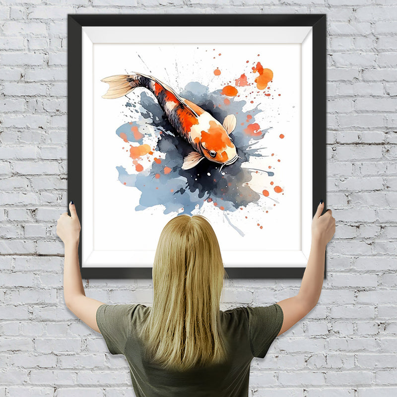 Rote Tinte Koi Diamond Painting