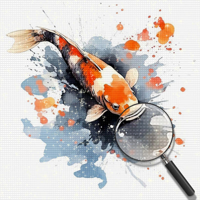 Rote Tinte Koi Diamond Painting