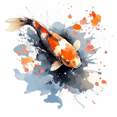 Rote Tinte Koi Diamond Painting