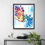 Rote und blaue Giraffenfreunde Diamond Painting