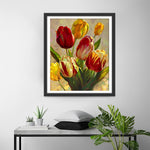 Rote und gelbe Tulpen Diamond Painting