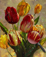 Rote und gelbe Tulpen Diamond Painting