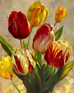 Rote und gelbe Tulpen Diamond Painting