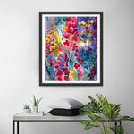 Rote und gelbe Wildblumen Diamond Painting