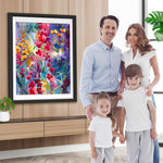 Rote und gelbe Wildblumen Diamond Painting