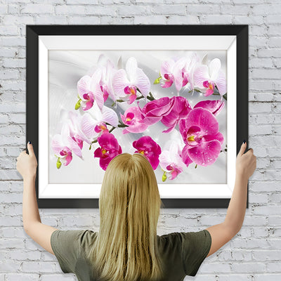 Rote und rosa Orchideen Diamond Painting