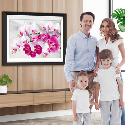 Rote und rosa Orchideen Diamond Painting