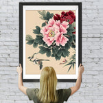 Rote und rosa Pfingstrosen Diamond Painting