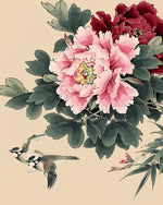 Rote und rosa Pfingstrosen Diamond Painting