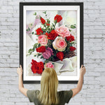 Rote und rosa Rosen Diamond Painting