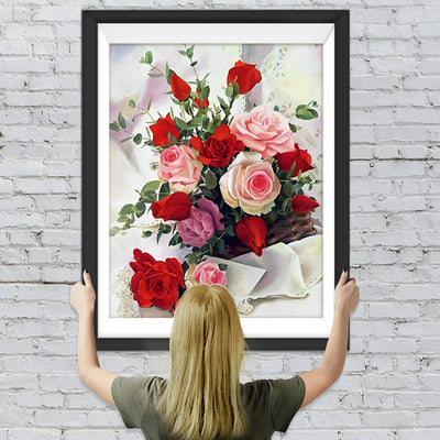 Rote und rosa Rosen Diamond Painting