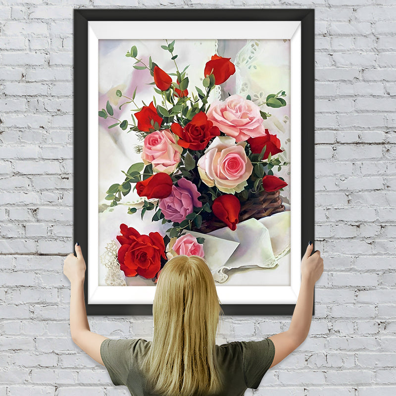 Rote und rosa Rosen Diamond Painting